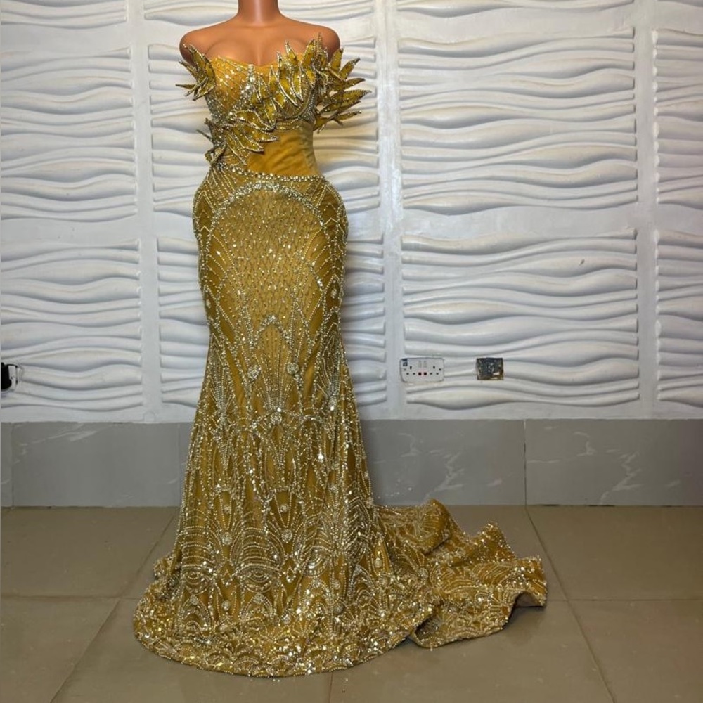 Elegant Gold Prom Gown